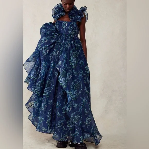 Free People x Selkie Floral Blue Casseopia Gown ‼️LIMITED EDITION‼️ NWT🔖 - Picture 1 of 14